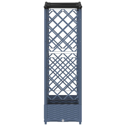 Raised Bed with Trellis and Roof Grey 163 x 40 x 126 cm PP