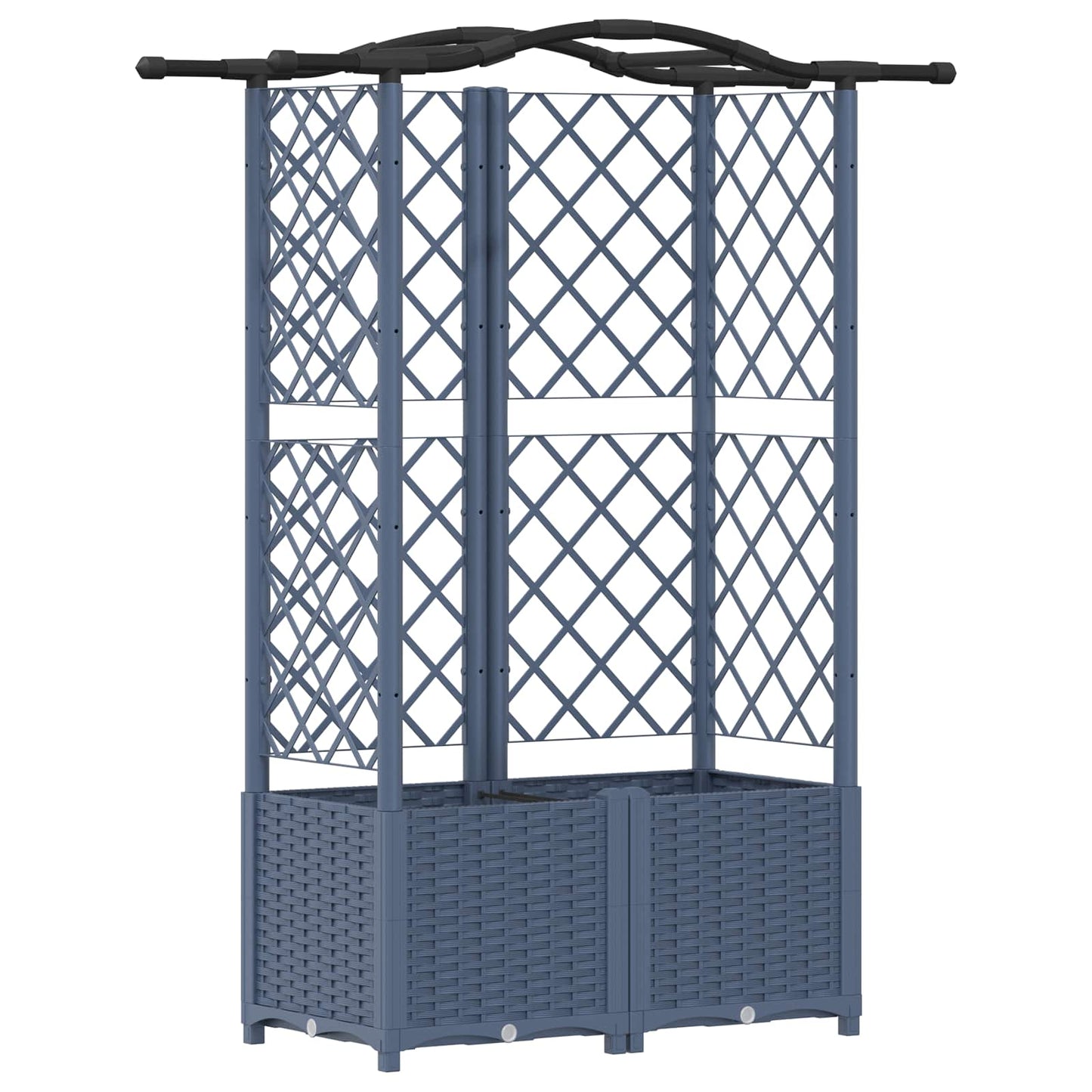 Raised Bed with Trellis and Roof Grey 122 x 40 x 141 cm PP