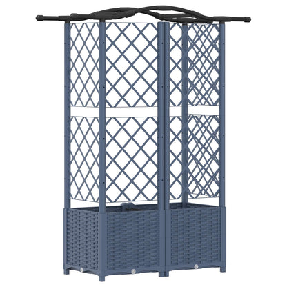 Raised Bed with Trellis and Roof Grey 122 x 40 x 141 cm PP