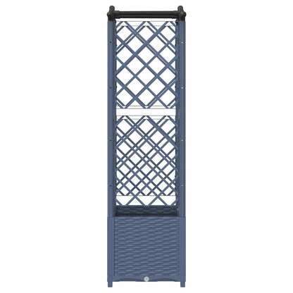 Raised Bed with Trellis and Roof Grey 122 x 40 x 141 cm PP