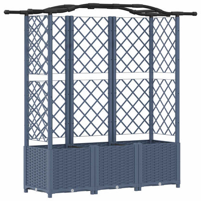 Raised Bed with Trellis and Roof Grey 163 x 40 x 141 cm PP