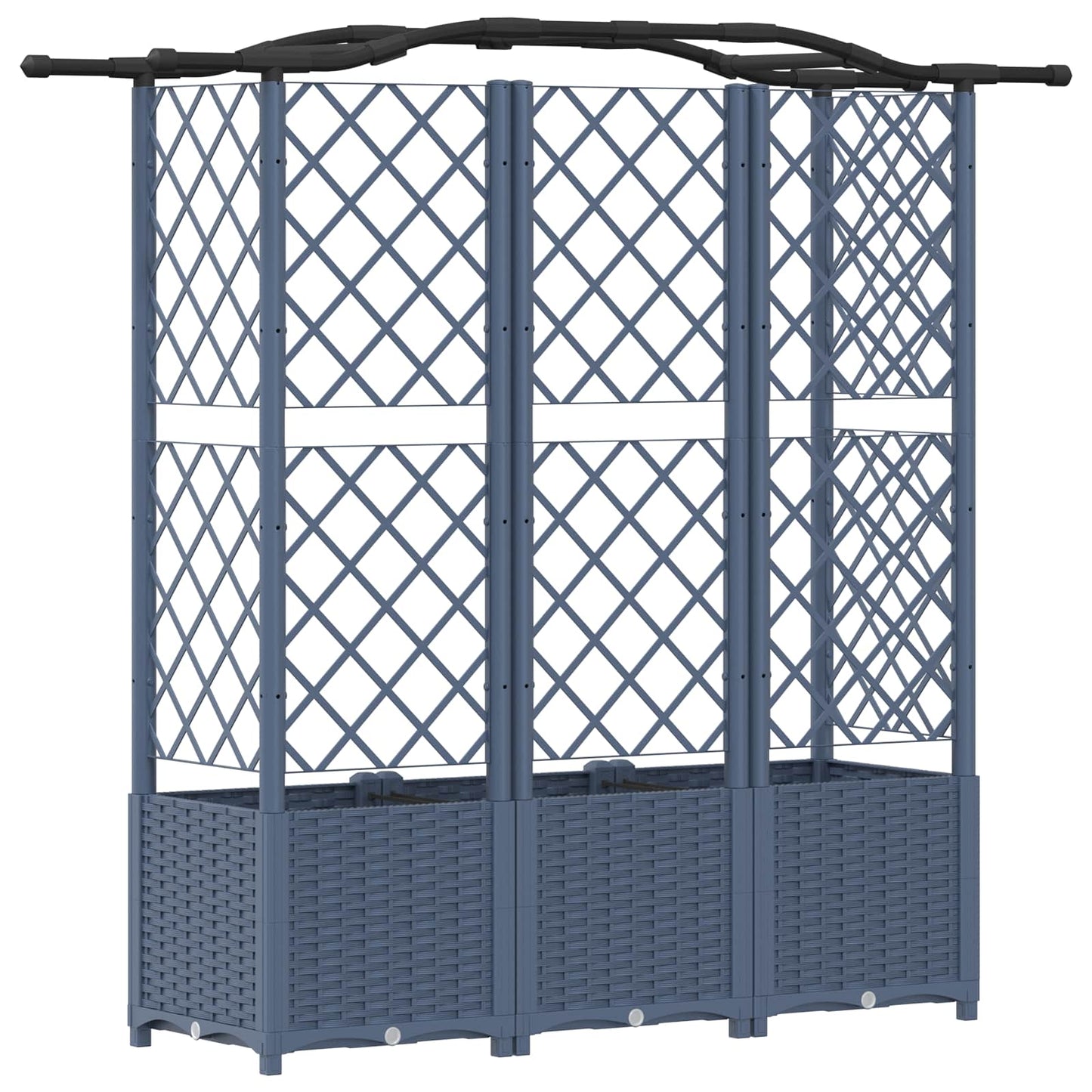 Raised Bed with Trellis and Roof Grey 163 x 40 x 141 cm PP