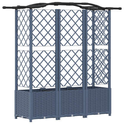 Raised Bed with Trellis and Roof Grey 163 x 40 x 141 cm PP