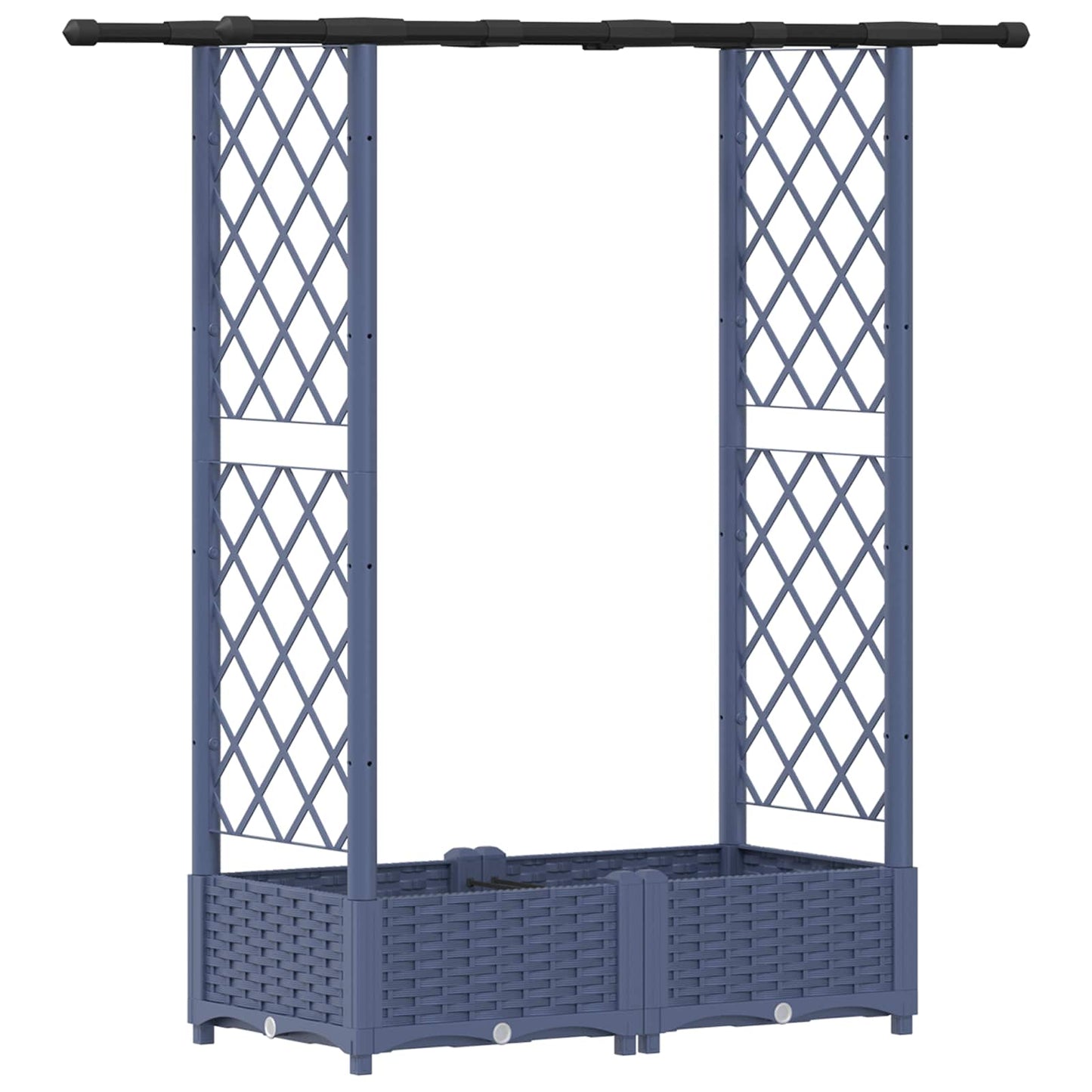 Raised Bed with Trellis and Roof Grey 122.5 x 40 x 123 cm PP
