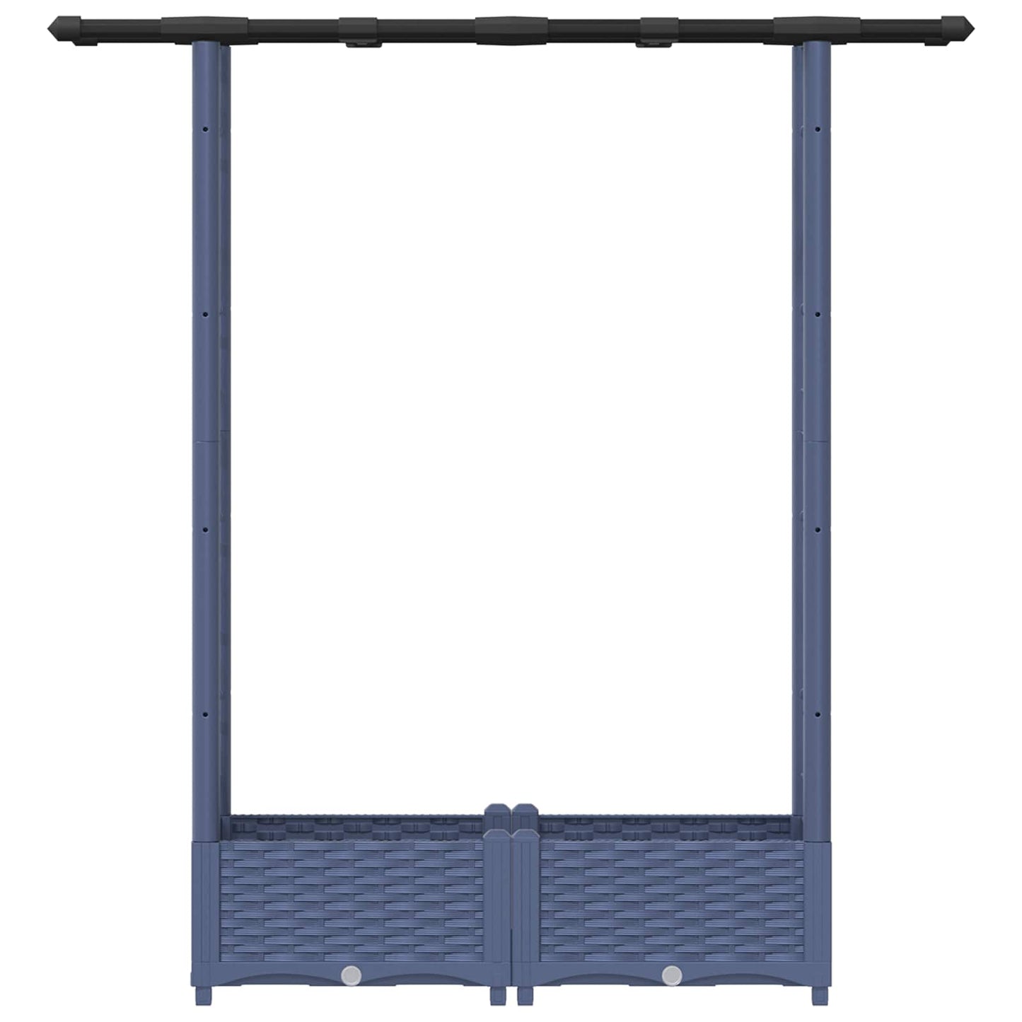 Raised Bed with Trellis and Roof Grey 122.5 x 40 x 123 cm PP