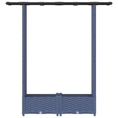 Raised Bed with Trellis and Roof Grey 122.5 x 40 x 123 cm PP