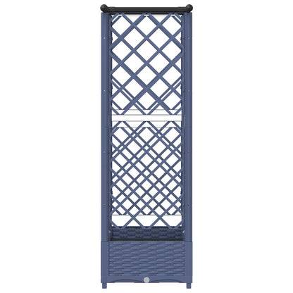Raised Bed with Trellis and Roof Grey 122.5 x 40 x 123 cm PP
