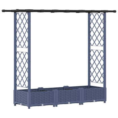 Raised Bed with Trellis and Roof Grey 164 x 40 x 123 cm PP