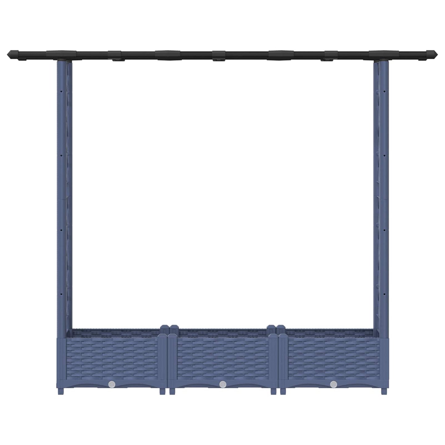 Raised Bed with Trellis and Roof Grey 164 x 40 x 123 cm PP