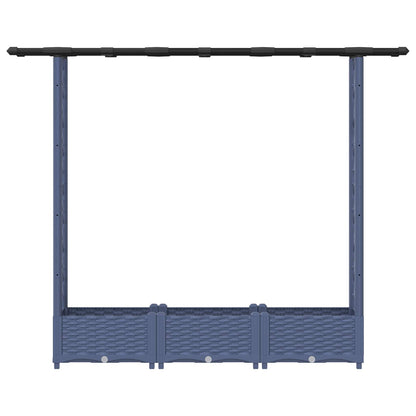 Raised Bed with Trellis and Roof Grey 164 x 40 x 123 cm PP