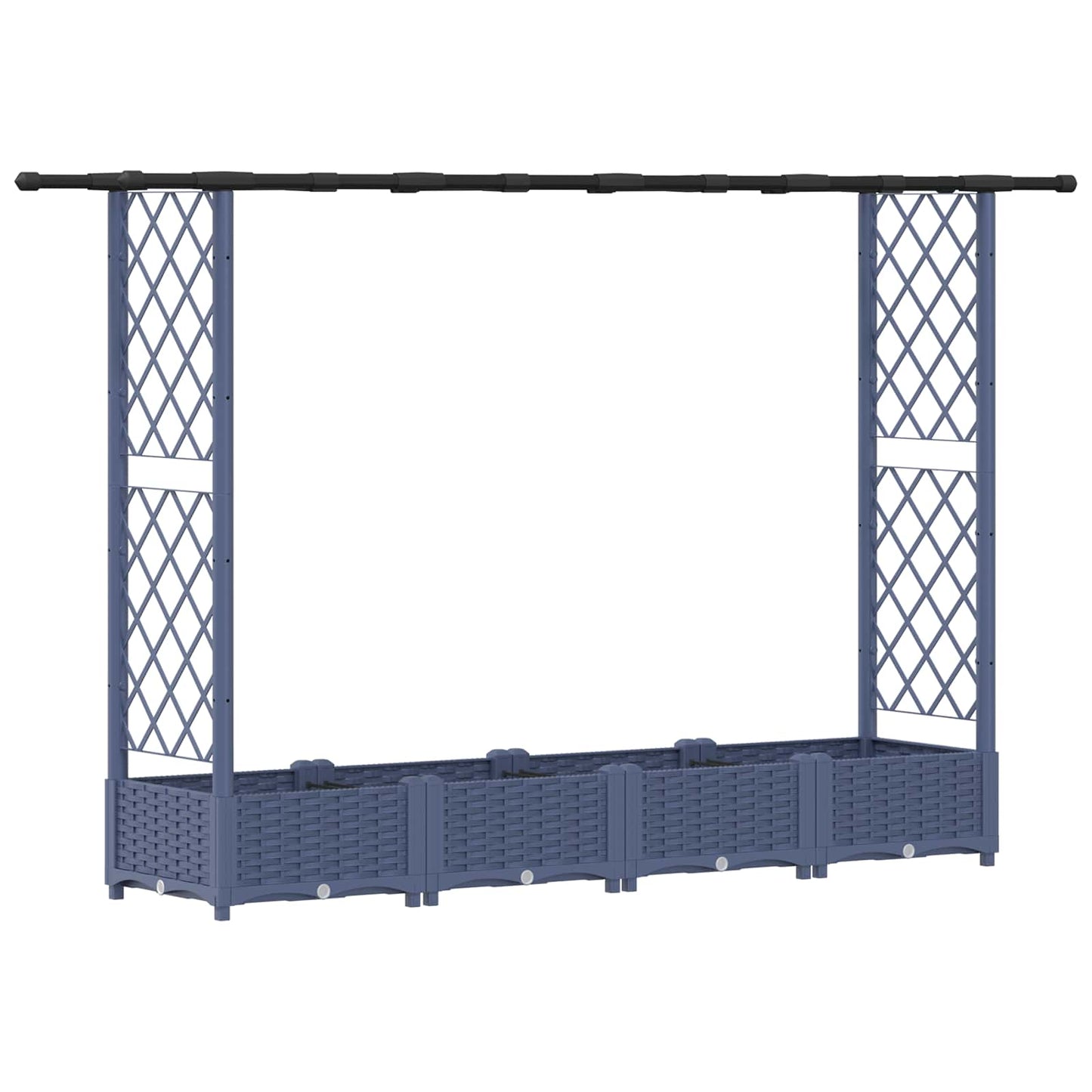 Raised Bed with Trellis and Roof Grey 203 x 40 x 123 cm PP