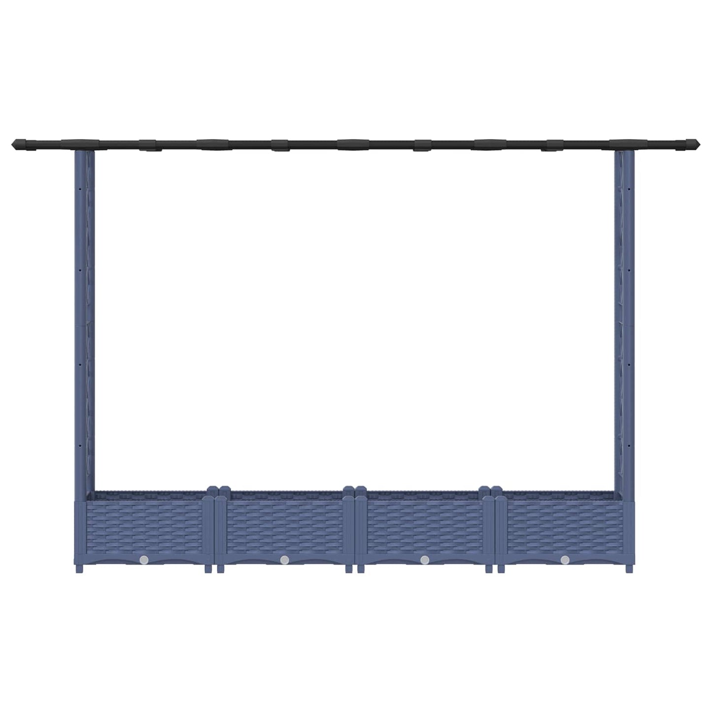 Raised Bed with Trellis and Roof Grey 203 x 40 x 123 cm PP