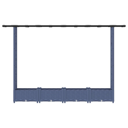 Raised Bed with Trellis and Roof Grey 203 x 40 x 123 cm PP