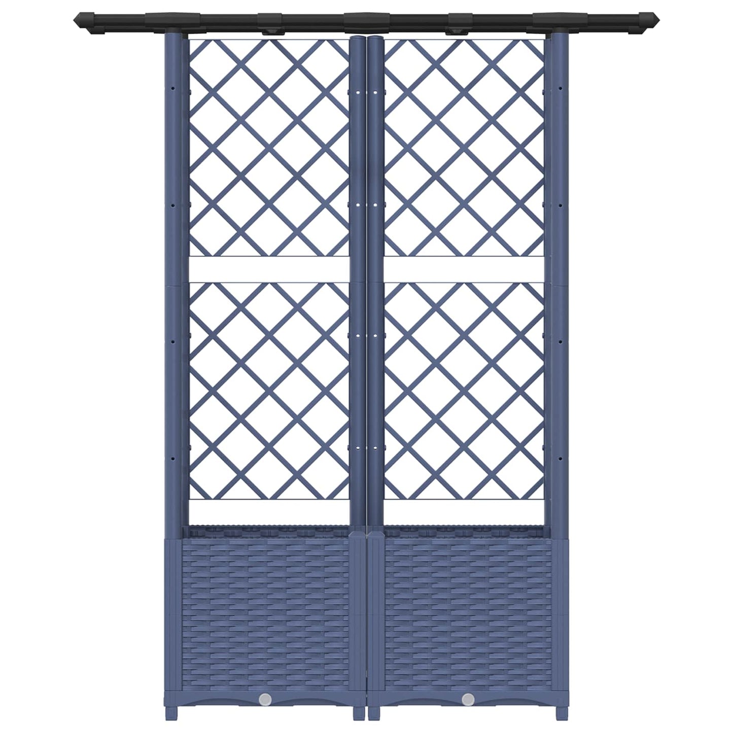 Raised Bed with Trellis and Roof Grey 124.5 x 40 x 138 cm PP