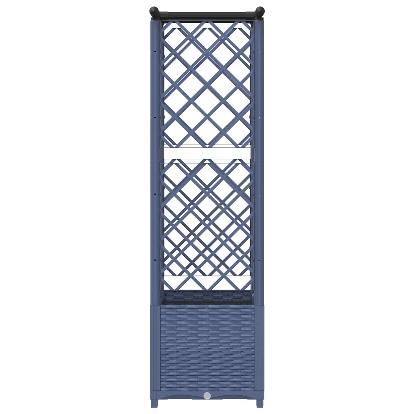 Raised Bed with Trellis and Roof Grey 124.5 x 40 x 138 cm PP