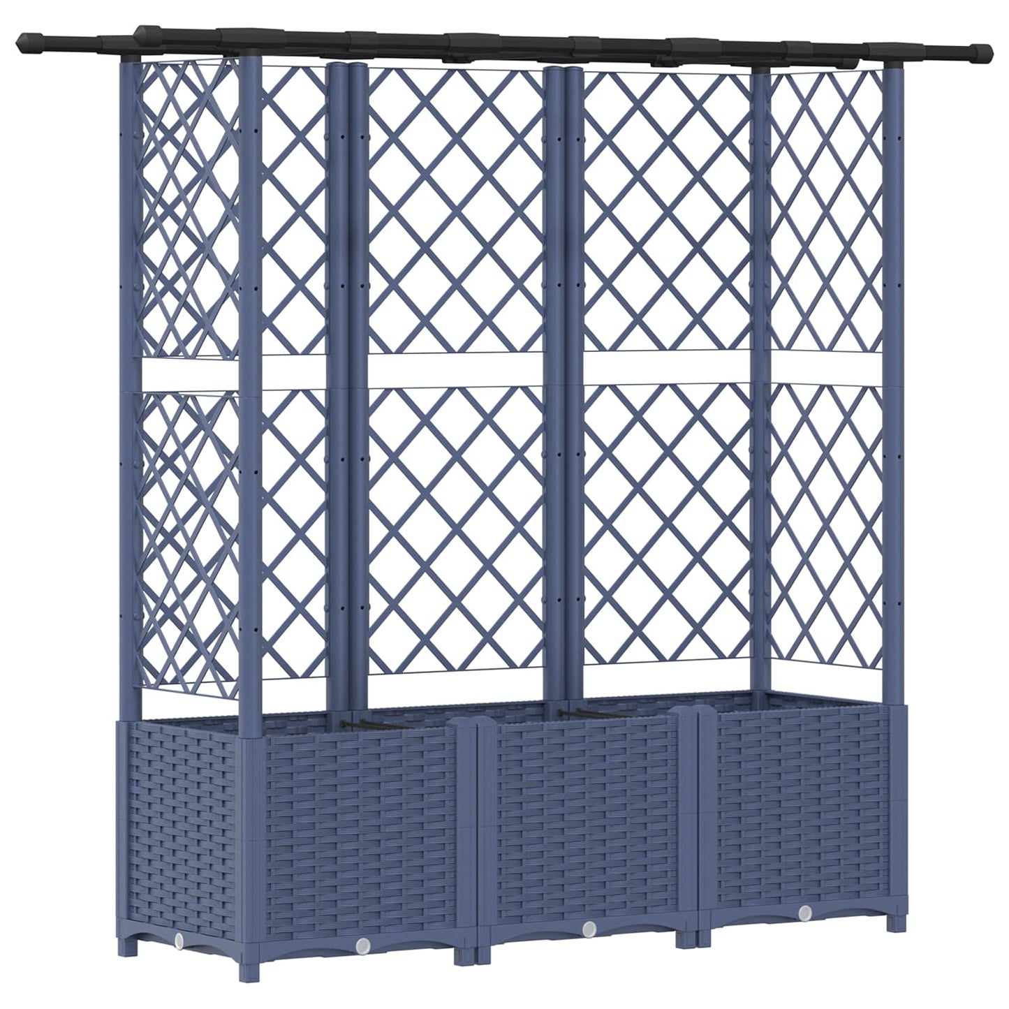 Raised Bed with Trellis and Roof Grey 162.5 x 40 x 138 cm PP