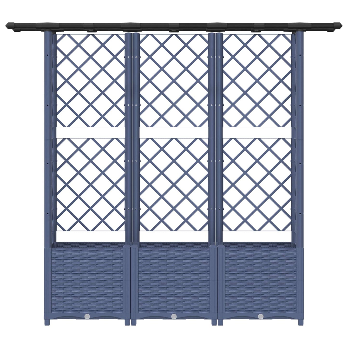 Raised Bed with Trellis and Roof Grey 162.5 x 40 x 138 cm PP