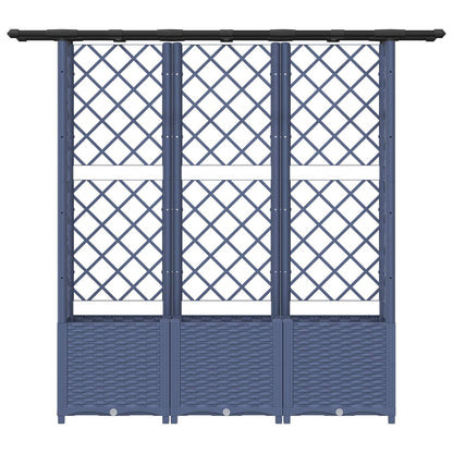 Raised Bed with Trellis and Roof Grey 162.5 x 40 x 138 cm PP