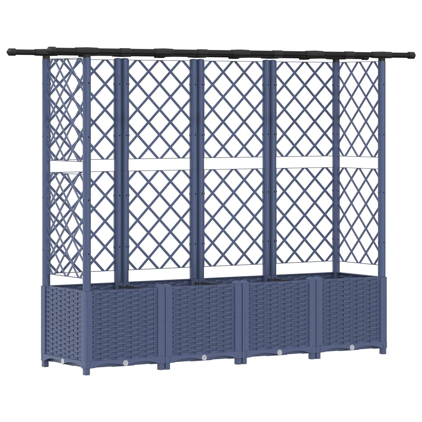 Raised Bed with Trellis and Roof Grey 203 x 40 x 138 cm PP
