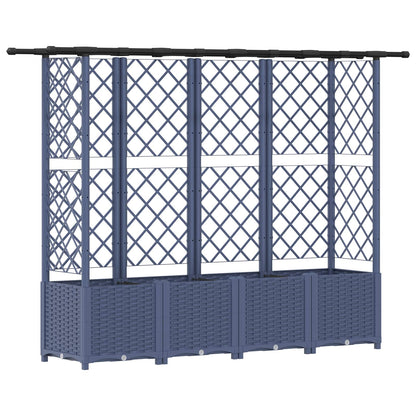 Raised Bed with Trellis and Roof Grey 203 x 40 x 138 cm PP
