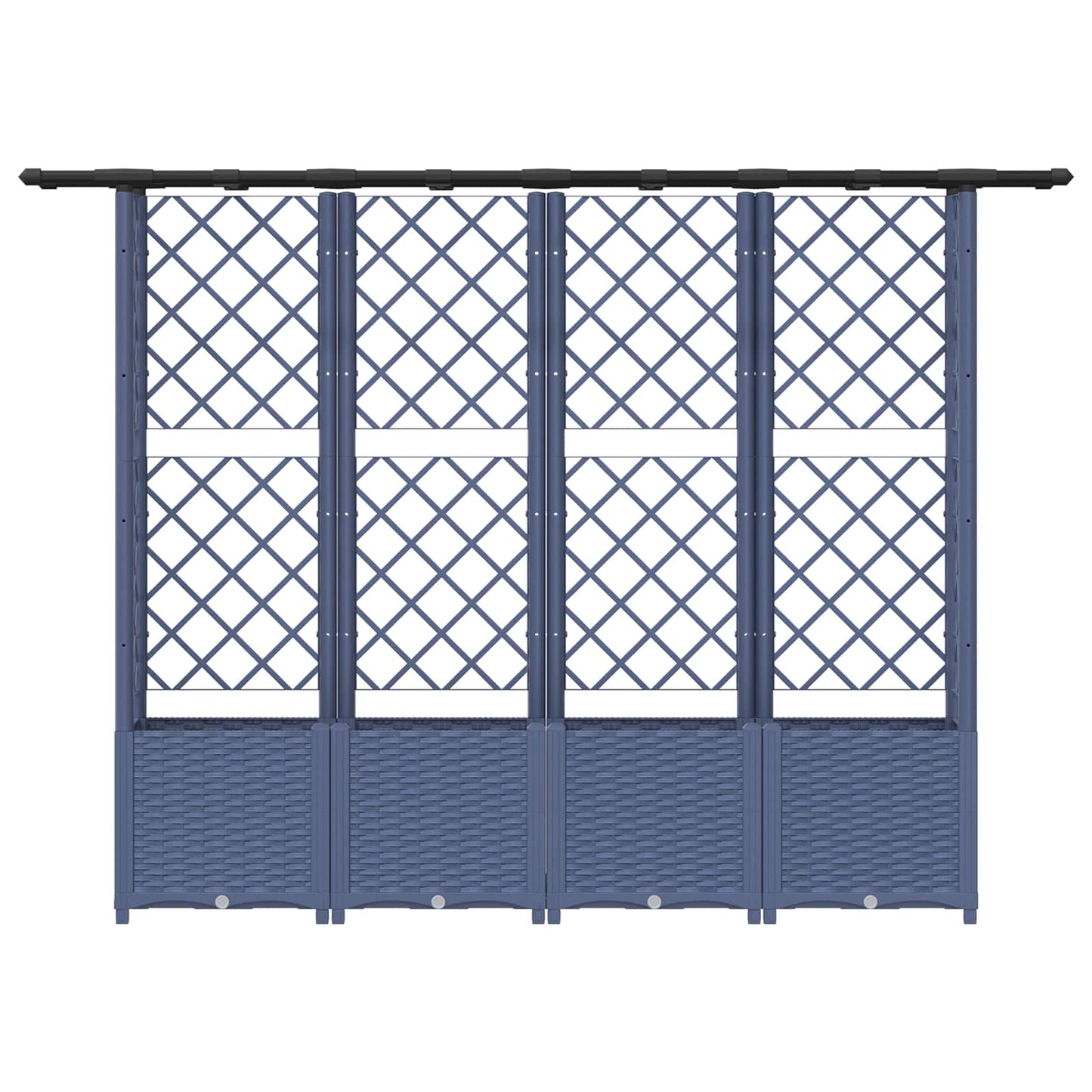 Raised Bed with Trellis and Roof Grey 203 x 40 x 138 cm PP