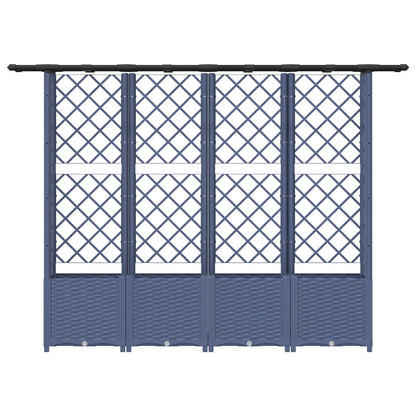 Raised Bed with Trellis and Roof Grey 203 x 40 x 138 cm PP
