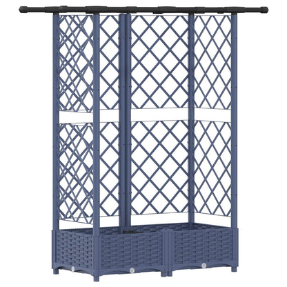Raised Bed with Trellis and Roof Grey 124 x 40 x 123 cm PP