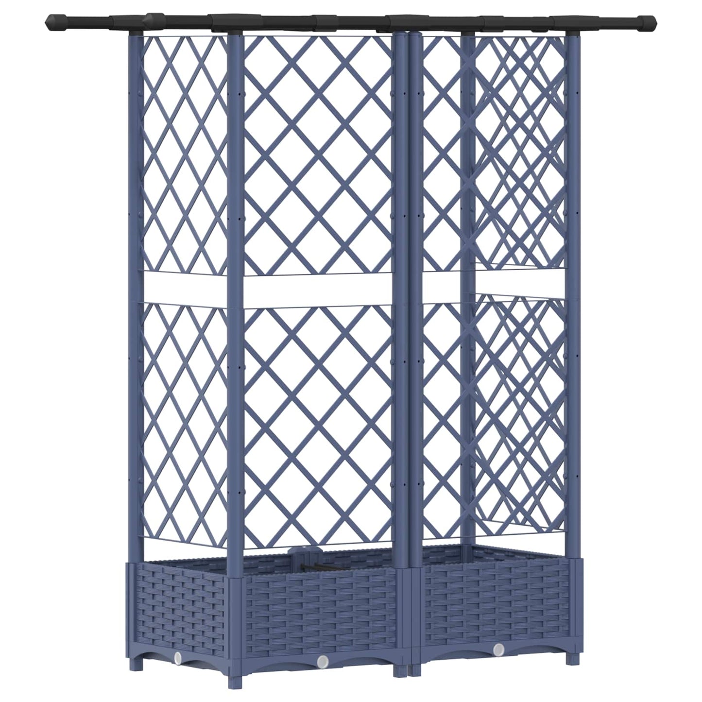 Raised Bed with Trellis and Roof Grey 124 x 40 x 123 cm PP