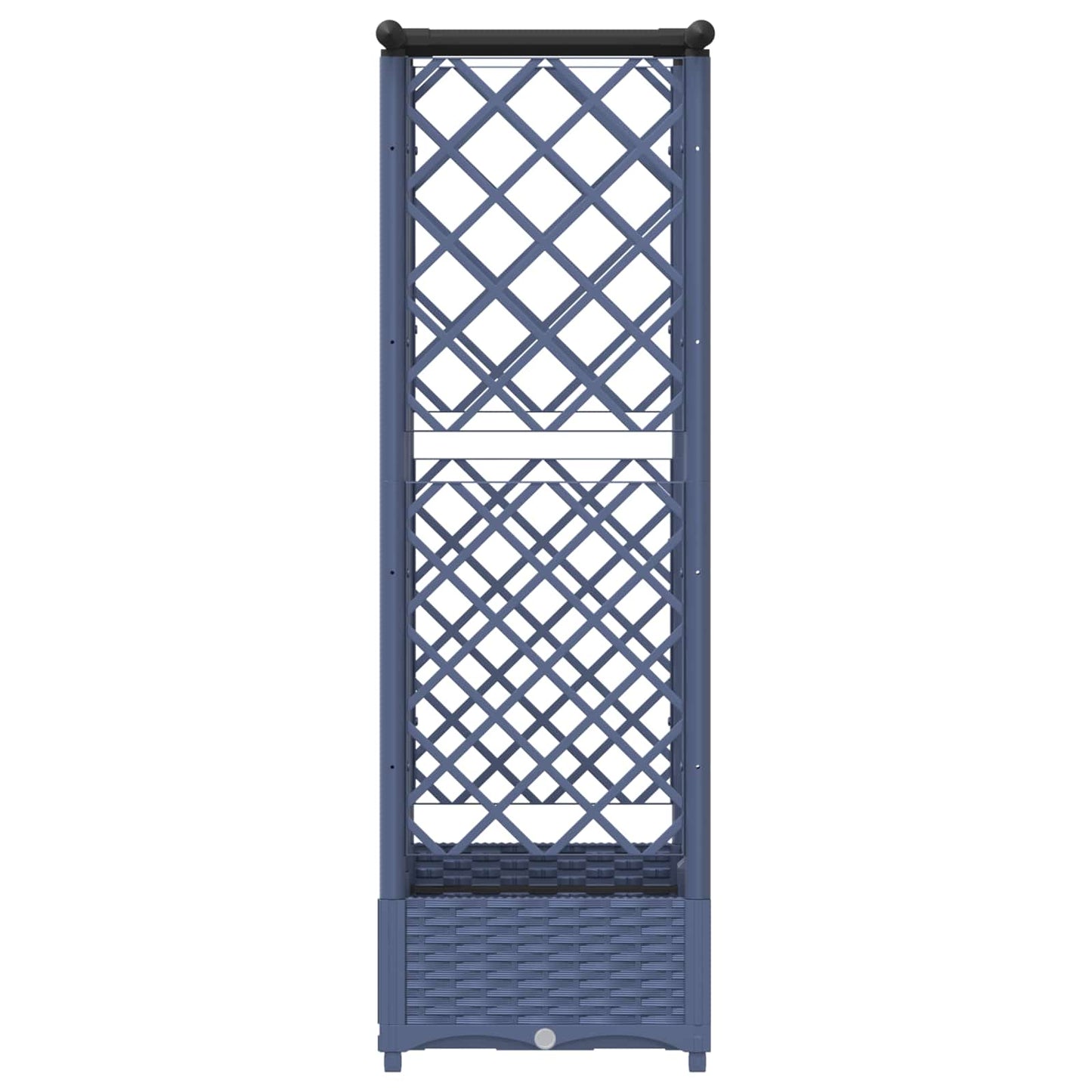 Raised Bed with Trellis and Roof Grey 124 x 40 x 123 cm PP