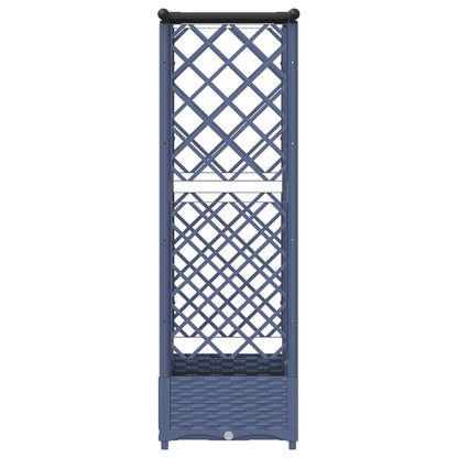 Raised Bed with Trellis and Roof Grey 124 x 40 x 123 cm PP