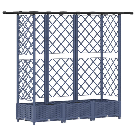Raised Bed with Trellis and Roof Grey 164 x 40 x 121 cm PP