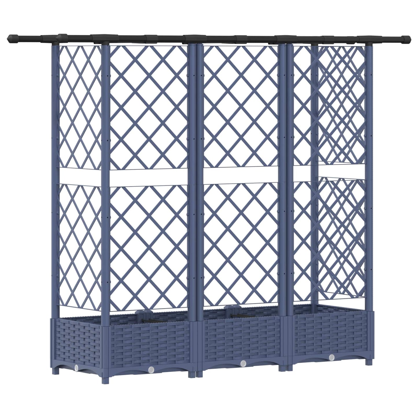 Raised Bed with Trellis and Roof Grey 164 x 40 x 123 cm PP
