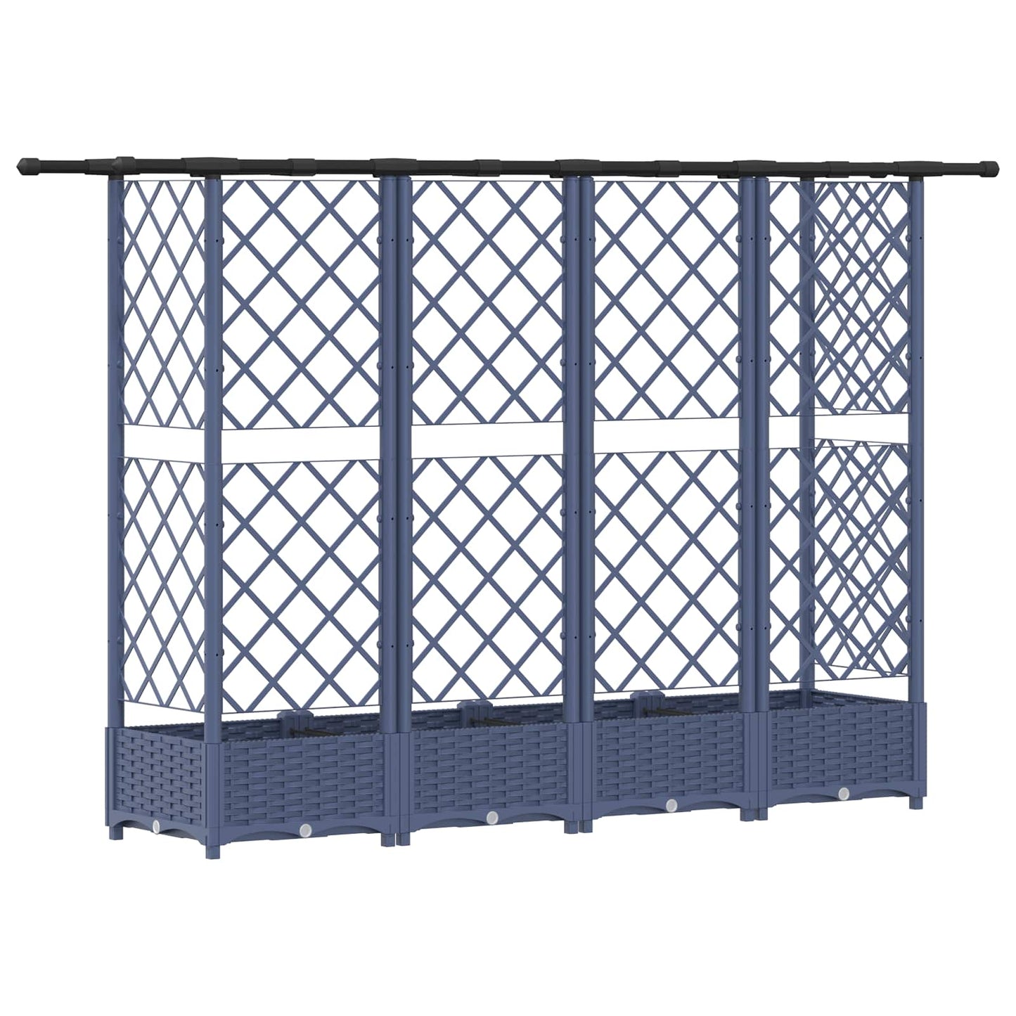 Raised Bed with Trellis and Roof Grey 202.5 x 40 x 123 cm PP