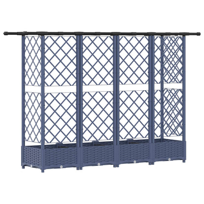 Raised Bed with Trellis and Roof Grey 202.5 x 40 x 123 cm PP