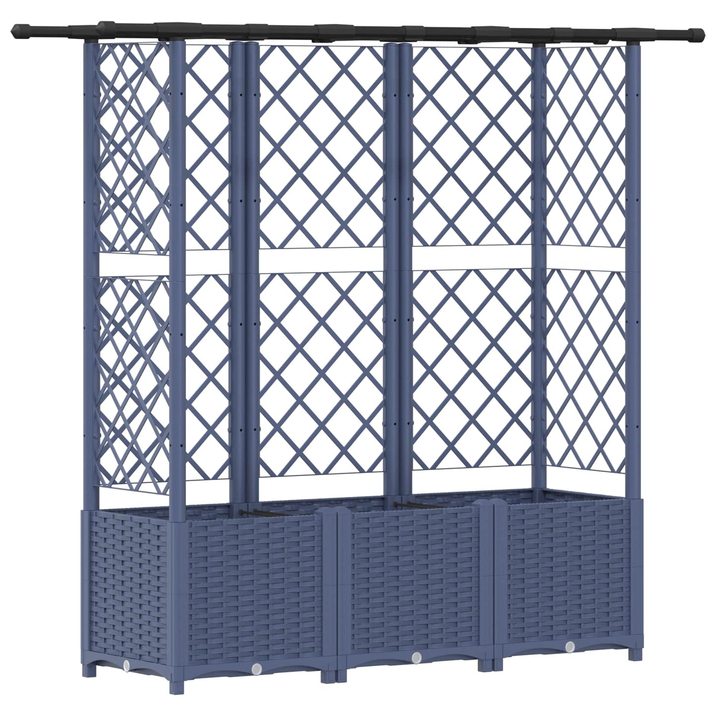Raised Bed with Trellis and Roof Grey 163.5 x 40 x 136 cm PP