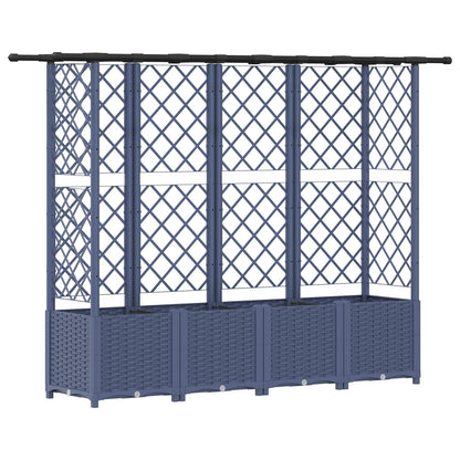 Raised Bed with Trellis and Roof Grey 202 x 40 x 136 cm PP