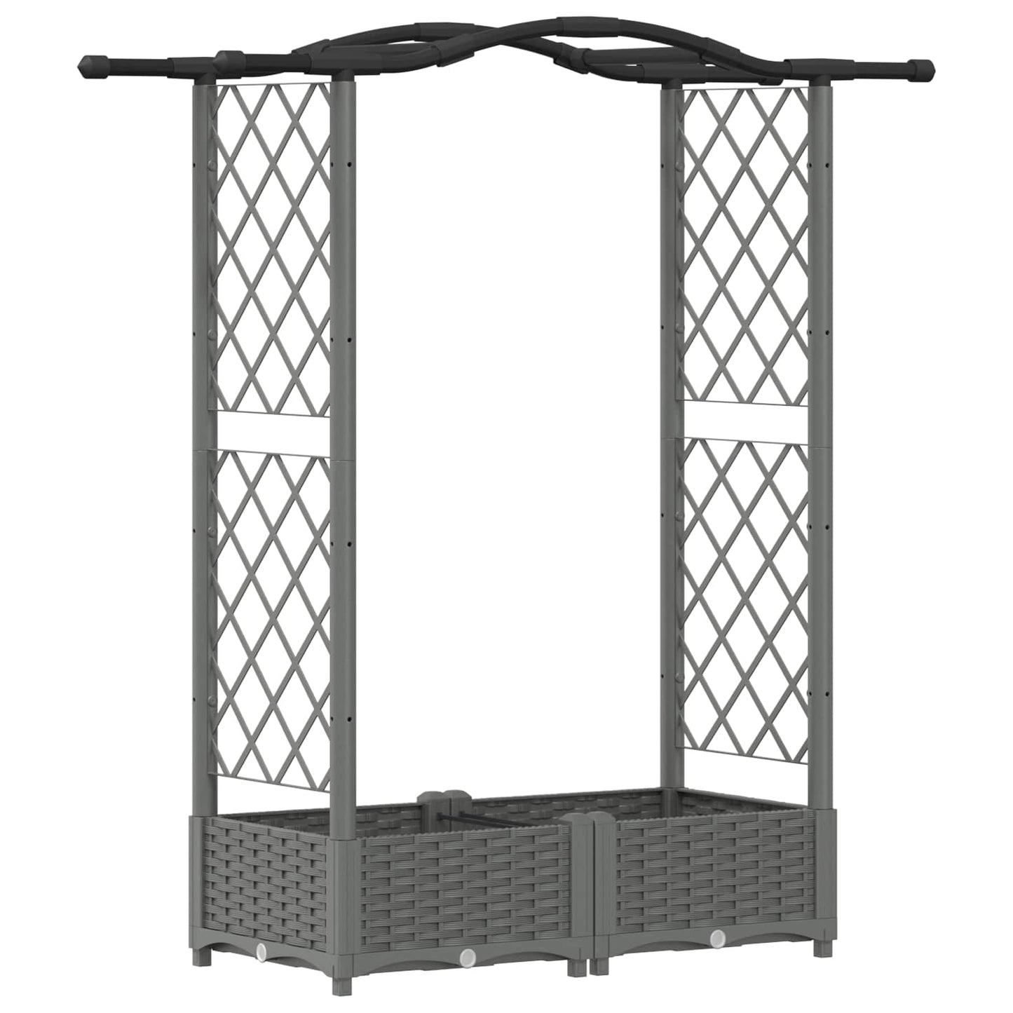 Raised Bed with Trellis and Roof Light Grey 124 x 40 x 125 cm