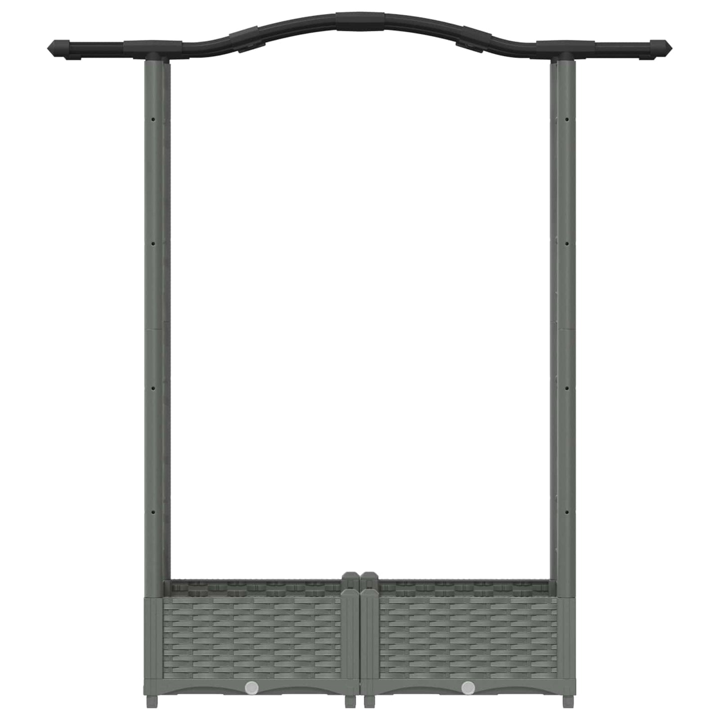 Raised Bed with Trellis and Roof Light Grey 124 x 40 x 125 cm