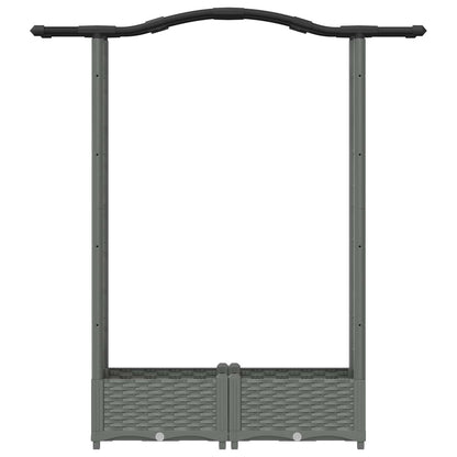 Raised Bed with Trellis and Roof Light Grey 124 x 40 x 125 cm