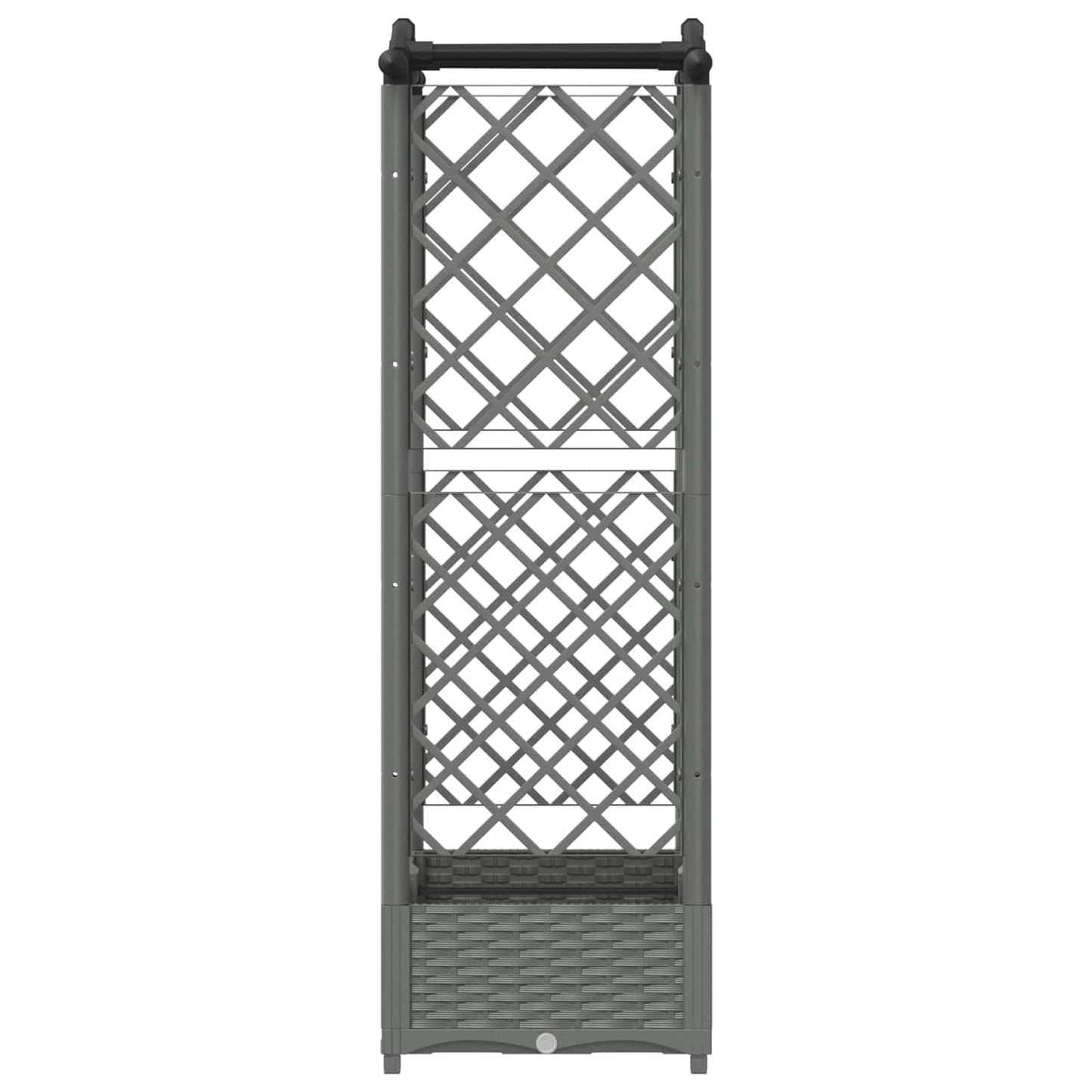 Raised Bed with Trellis and Roof Light Grey 124 x 40 x 125 cm