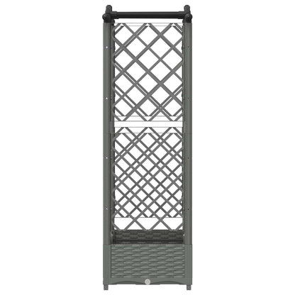 Raised Bed with Trellis and Roof Light Grey 124 x 40 x 125 cm