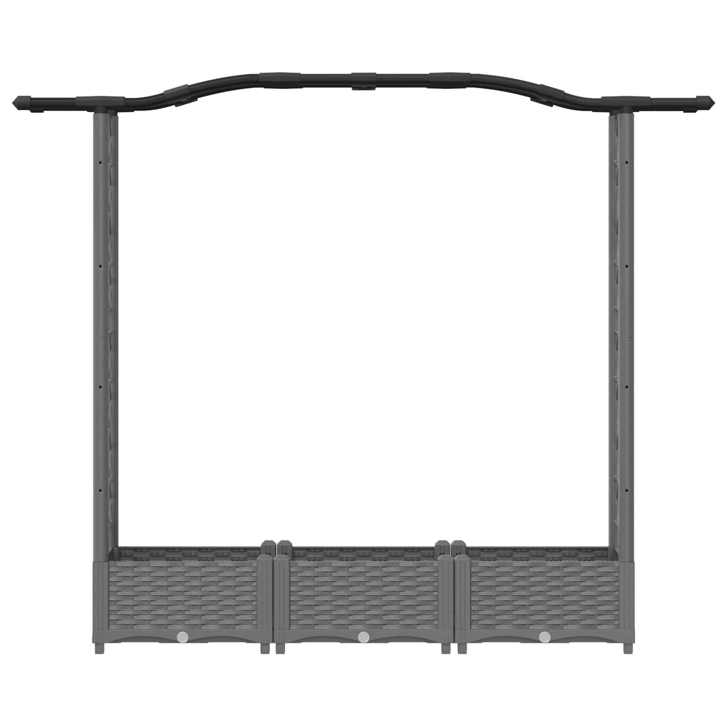 Raised Bed with Trellis and Roof Light Grey 169 x 40 x 125 cm