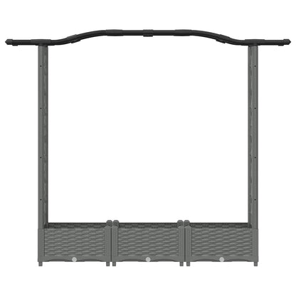 Raised Bed with Trellis and Roof Light Grey 169 x 40 x 125 cm
