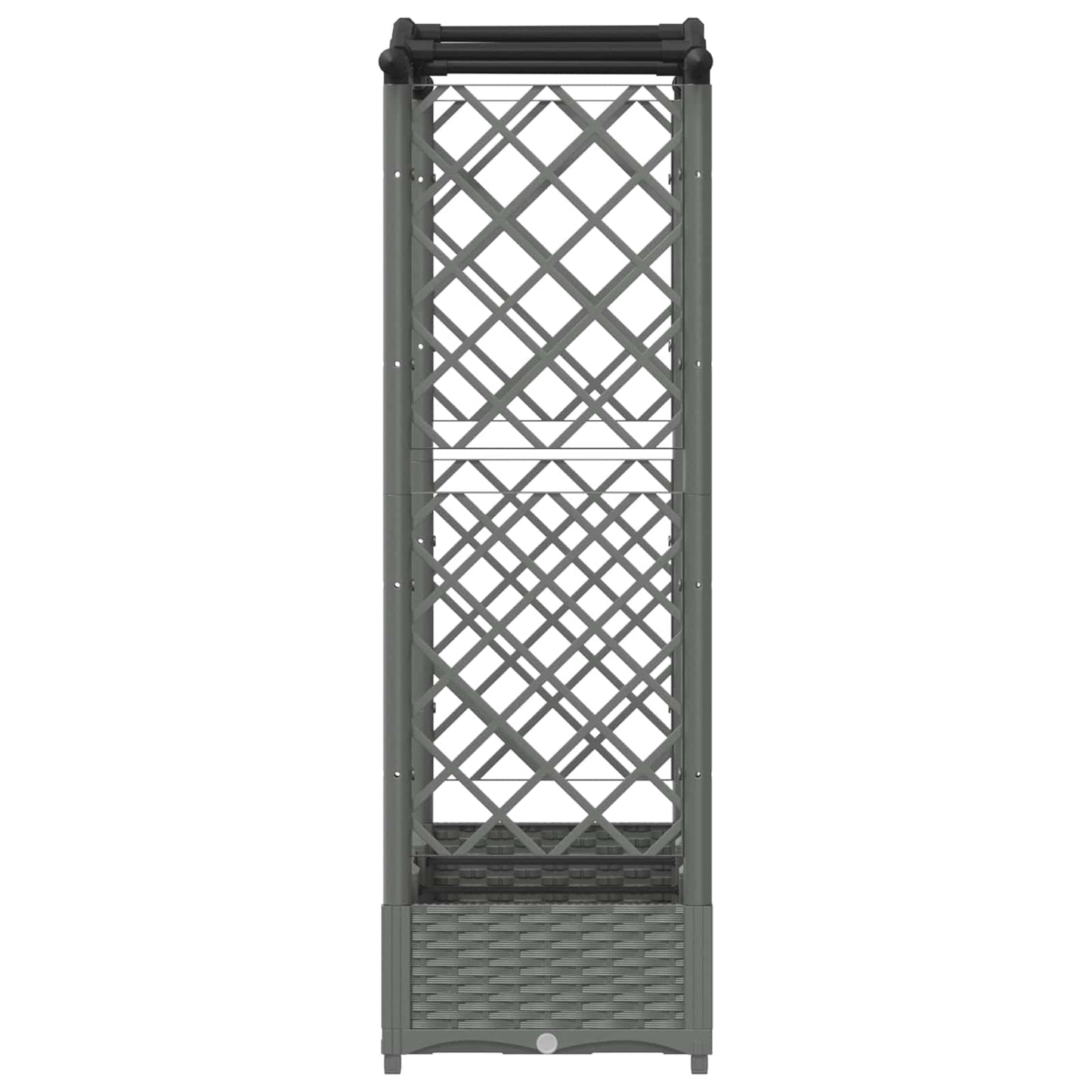 Raised Bed with Trellis and Roof Light Grey 169 x 40 x 125 cm
