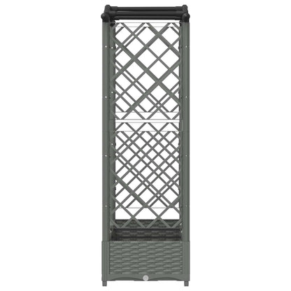 Raised Bed with Trellis and Roof Light Grey 169 x 40 x 125 cm