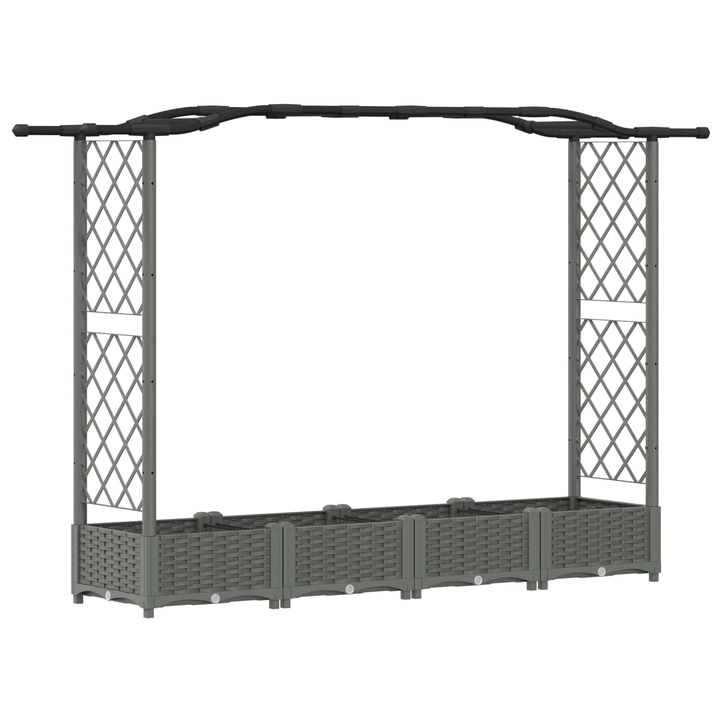 Raised Bed with Trellis and Roof Light Grey 207 x 40 x 126 cm