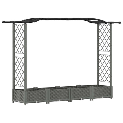 Raised Bed with Trellis and Roof Light Grey 207 x 40 x 126 cm