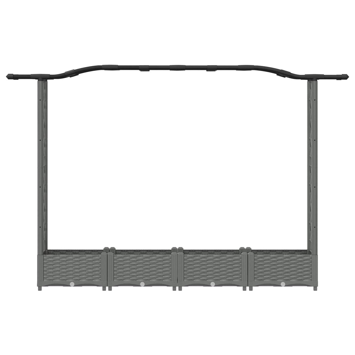 Raised Bed with Trellis and Roof Light Grey 207 x 40 x 126 cm