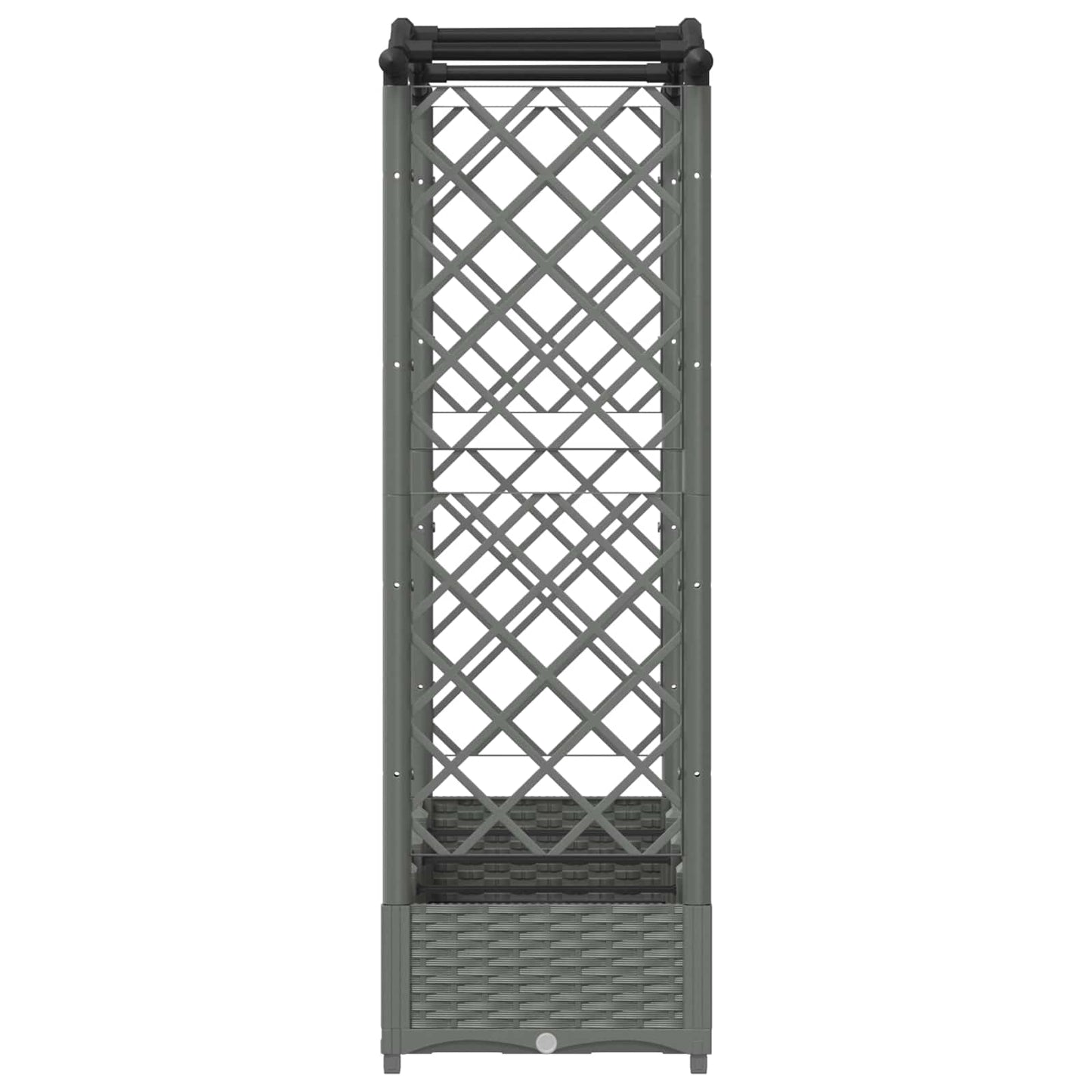 Raised Bed with Trellis and Roof Light Grey 207 x 40 x 126 cm