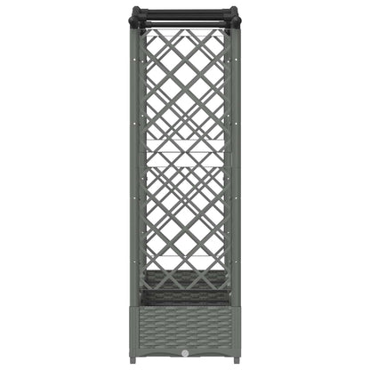 Raised Bed with Trellis and Roof Light Grey 207 x 40 x 126 cm